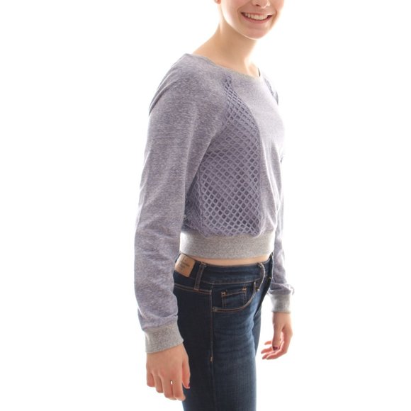 NWT Marilyn Monroe Cropped Knit Top Lavender with Textured Embellishment Medium - Picture 3 of 5